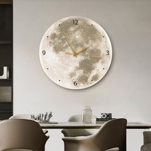 Moon Clock Living Room Clock Decorative Painting Silent Wind Wall Lamp