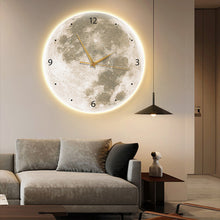 Moon Clock Living Room Clock Decorative Painting Silent Wind Wall Lamp