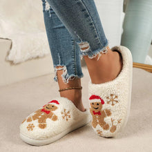 Christmas Snowflake Gingerbread Slippers Winter Indoor Non-slip Floor Bedroom Fuzzy House Shoes For Women Home Slippers